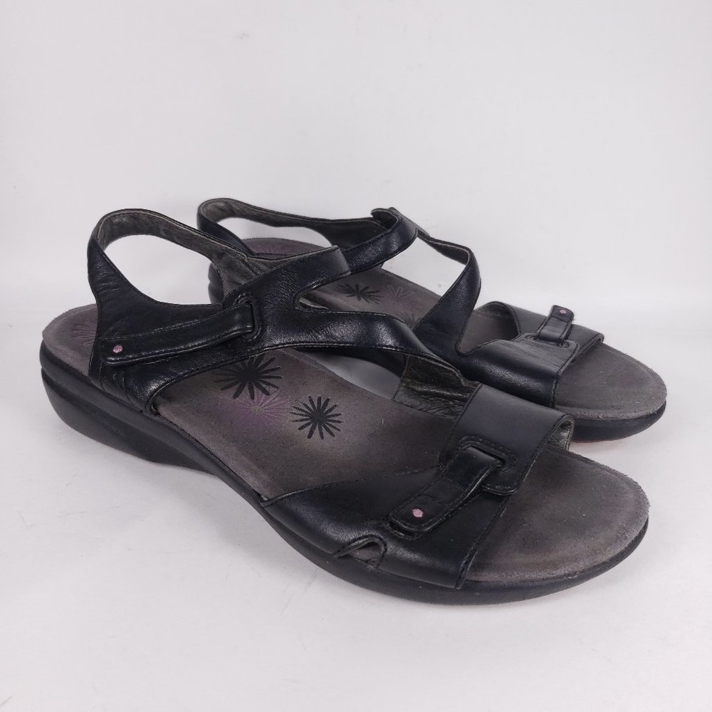 DANSKO IRENE BLACK LEATHER SANDALS
